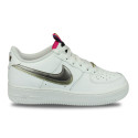 Nike Air Force 1 LV8 Double Swoosh Silver Gold Blanc
