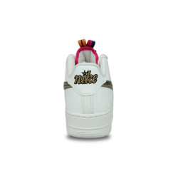 Nike Air Force 1 LV8 Double Swoosh Silver Gold Blanc