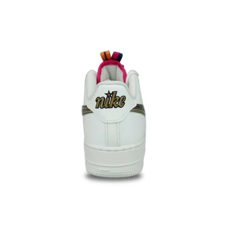 Nike Air Force 1 LV8 Double Swoosh Silver Gold Blanc